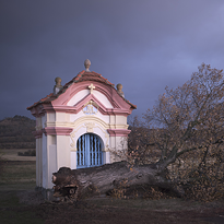 Chapel and fallen tree. Title photograph of the gallery Diaries XXXIII.
