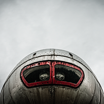 The nose of an airliner. Large format Fine Art Photography gallery Story of Airplane. Photographer Martin Mojzis.