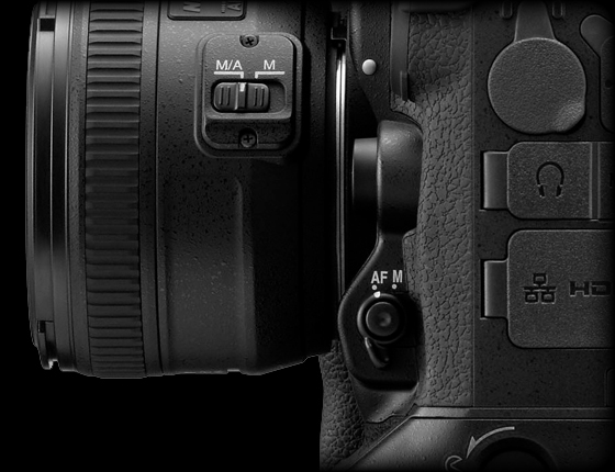 Volič zaostřovacích režimů, Nikon D4.