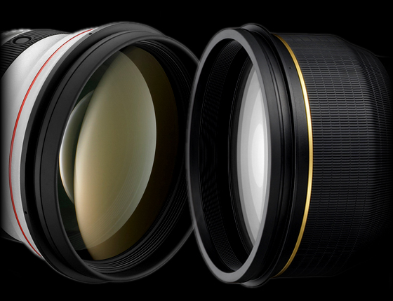 Telephotography lenses Nikon and Canon.