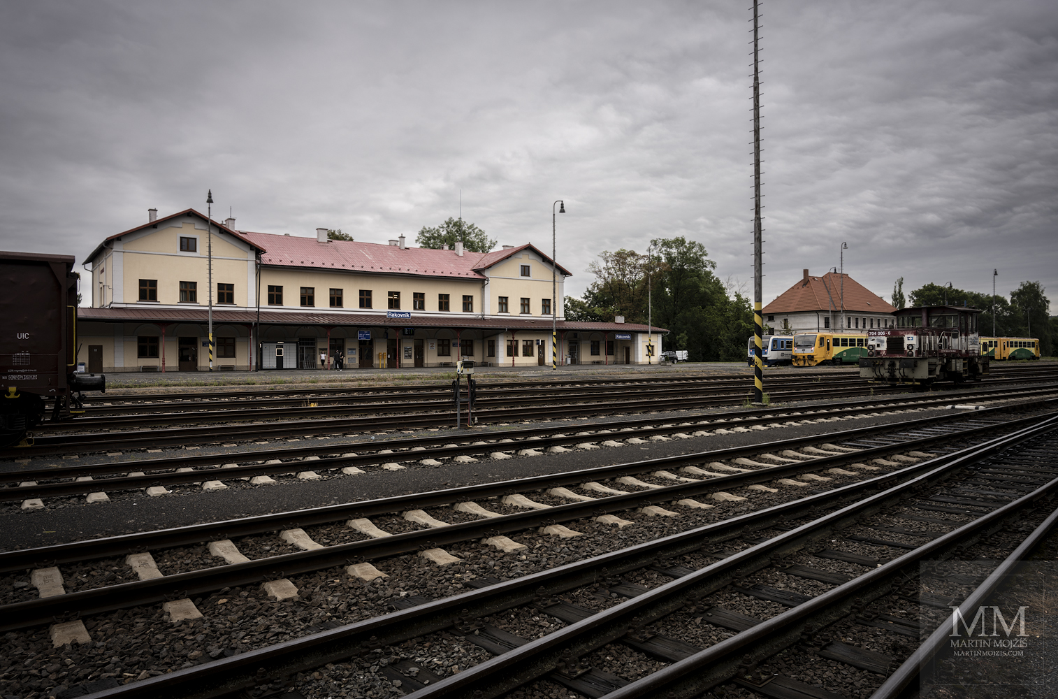 The station building has been tastefully renovated. Railway station Rakovnik.