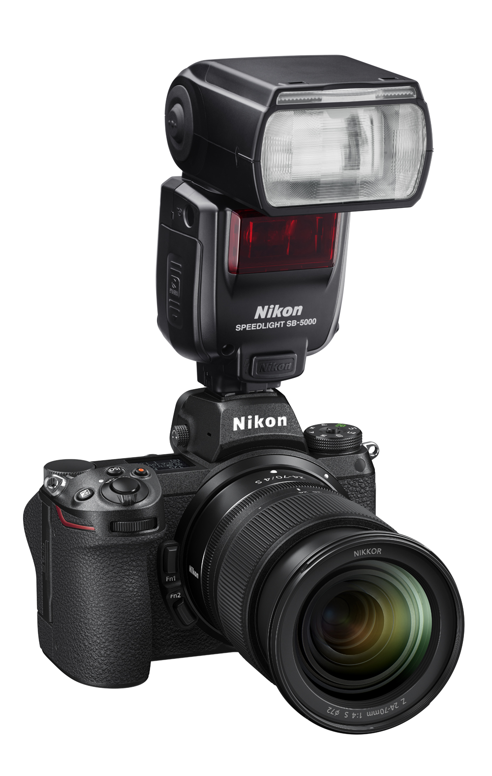 Nikon Z7II with the Nikon Speedlight SB-5000 flash.