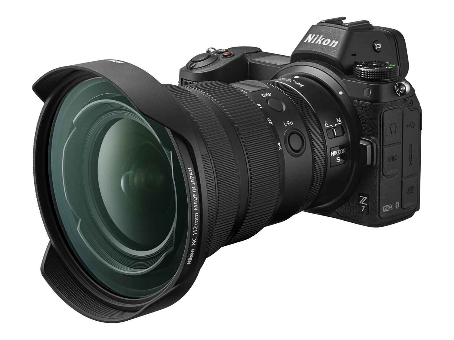 Nikon Z7 with the lens Nikkor Z 14 - 24 mm 1:2.8 S.