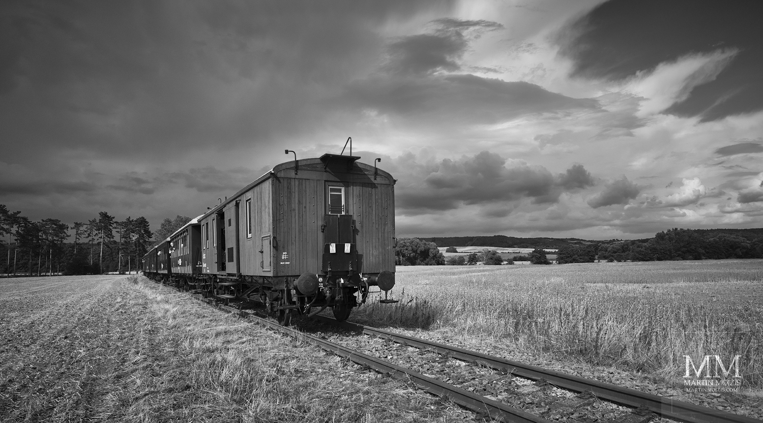 Fine Art large format black and white photograph of the historic train. Martin Mojzis.
