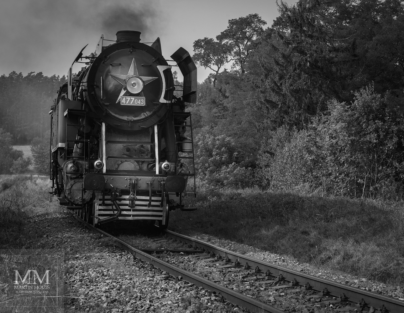 Fine Art black and white photograph of the steam locomotive. Martin Mojzis.