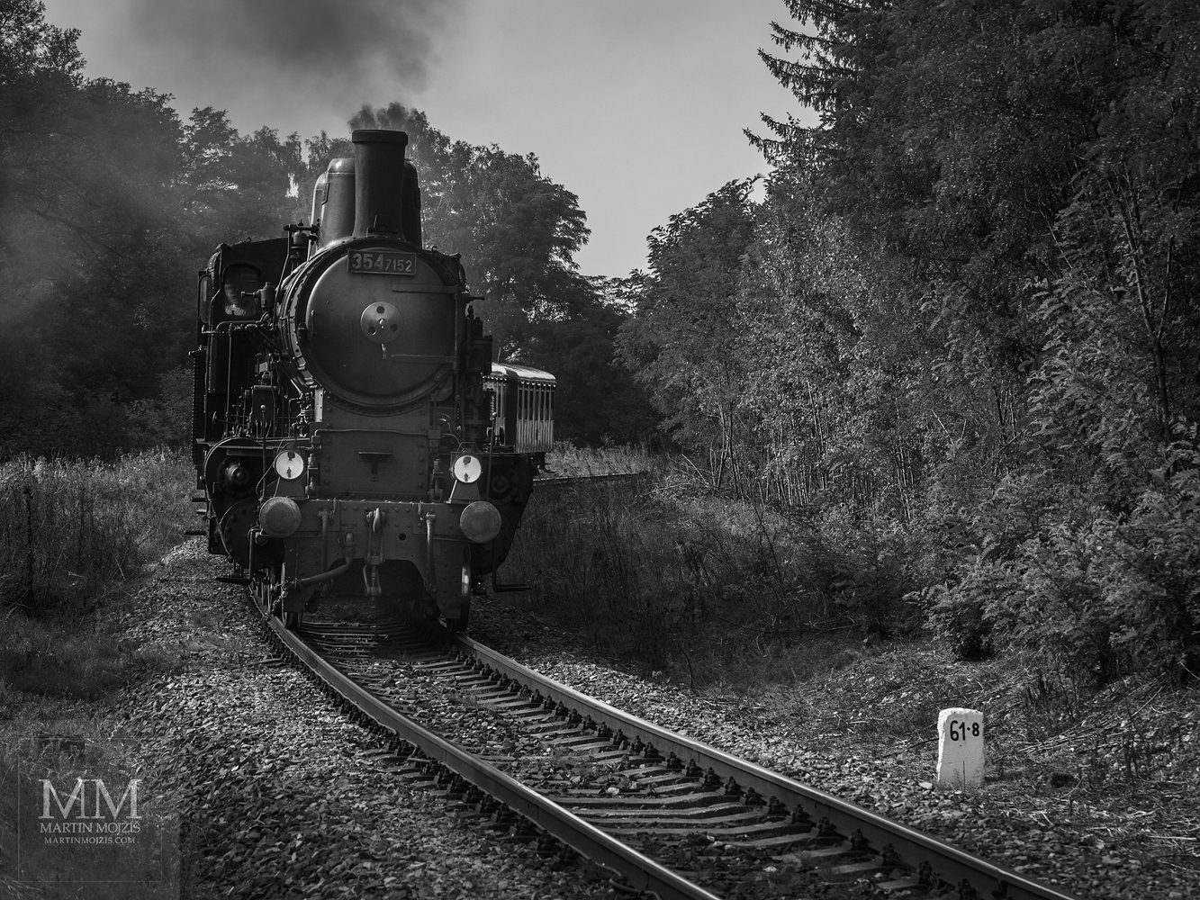 Fine Art black and white photograph of the steam locomotive. Martin Mojzis.