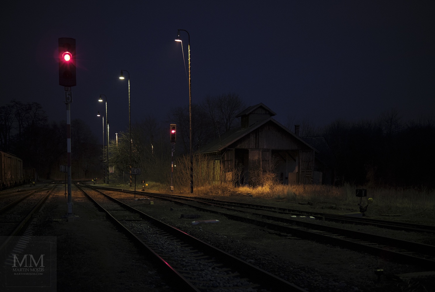 Fine Art large format photograph of the early evening railway station. Martin Mojzis.