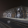 Railway station Ceska Lipa at night.