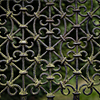 Decorative lattice in the gate to the garden.