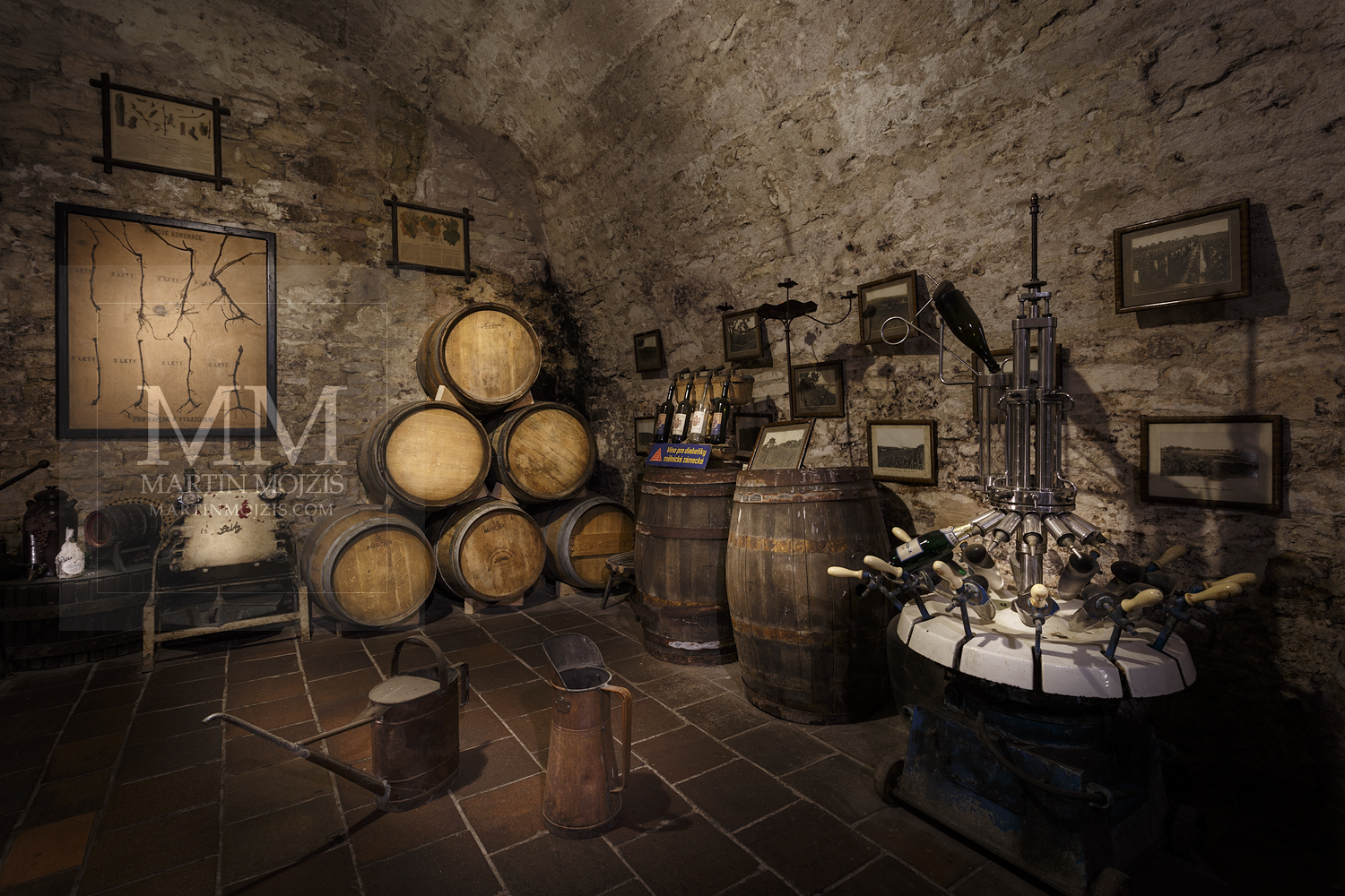 Chateau Melnik – wine cellars. Professional photography of architecture - interiors.
